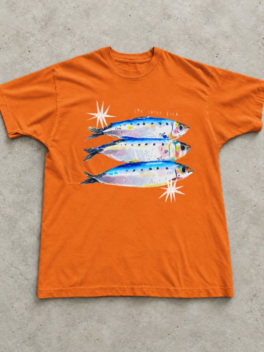 Orange Three Fish Shirt Gift For Him For Her
